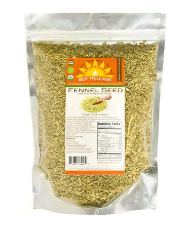 Buy Wellness Organic Fennel Seeds 1 LB Whole Flavorful Quality Fennel seed