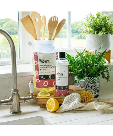 Miniml Eco Washing Up Liquid 500ml - Rhubarb Scented Non Bio & Skin Sensitive Friendly Dish Wash Cleaner that's Plant Based Vegan & Cruelty Free - Natural Cleaning Products (50 Washes) - Buy Online on GoSupps.com