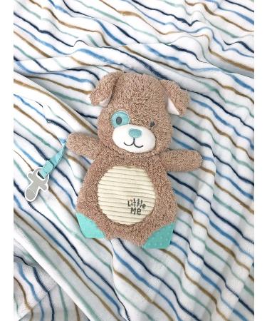 Large 9 inch Plush Toy with Silicone Teethers & Pacifier Holder Strap - Little Me Puppy Tan - Buy Online on GoSupps.com