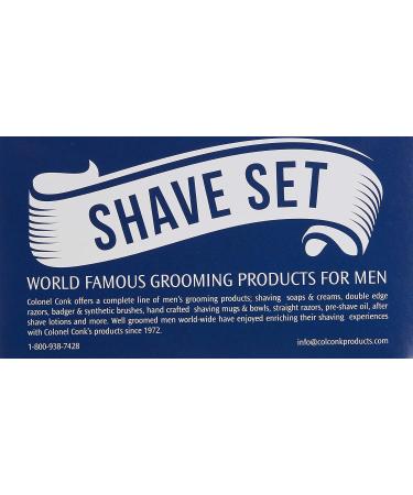 Colonel Conk Model 239 5-Piece Apothecary Mug Shave Set | Gold Tone Razor & Badger Brush | International Shipping Available - Buy Online on GoSupps.com