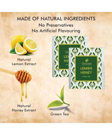 Octavius Lemon Honey Green Tea - 100 Enveloped Double Chamber Tea Bags - Perfect for Tea Lovers - Pack of 1 - Buy Online on GoSupps.com