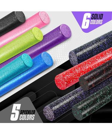 YES4All High-Density Foam Roller - 30/45/60/90 cm for Muscle Relief Yoga & Self-Massage - Purple Speckled - Buy Online on GoSupps.com