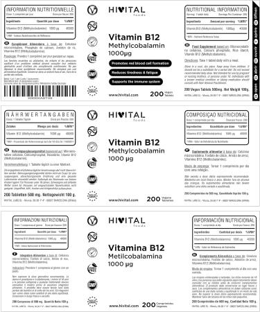 Vitamin B12 Methylcobalamin 1000 mcg | 200 vegan tablets (over 6 months of treatment) | Contributes to red blood cell formation reduces fatigue and improves immune system - Buy Online on GoSupps.com