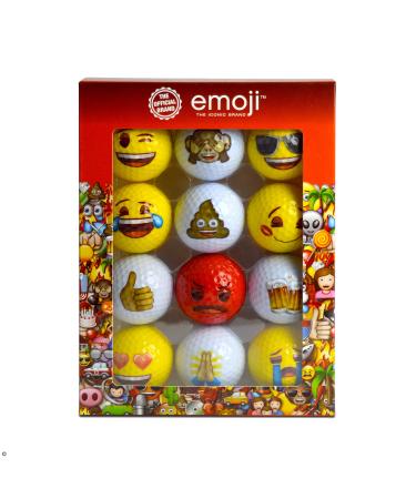 Official Emoji Novelty Fun Golf Balls (Pack of 12)