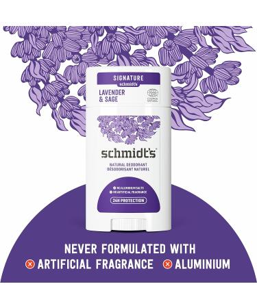 Schmidt's Lavender & Sage Deodorant 2.65oz (Pack of 2) | Aluminum-Free, 24hr Odor Protection | Vegan & Cruelty-Free - Buy Online on GoSupps.com
