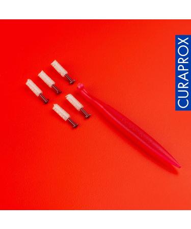 Curaprox Interdental Brushes 405 Perio Plus Set - 5 Brushes (1.3mm) & UHS 451 Holder for Effective Periodontitis Tooth Cleaning - Buy Online on GoSupps.com