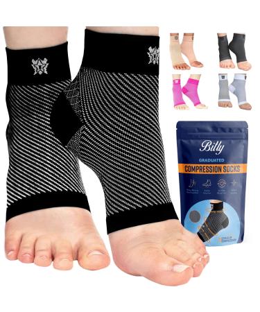 Plantar Fasciitis Compression Socks/Sleeves for Men and Women - Premium Foot and Ankle Support to Relieve Pain Improve Circulation and heal Your feet Arches and Heels - 1 Black Pair - Large L Black