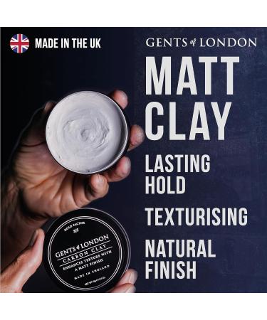 Gents of London Carbon Clay Matte Hair Clay 75g - Medium Hold Styling Wax for Men - Buy Online on GoSupps.com
