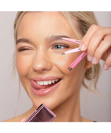 TWEEZERMAN Mini Tweezers Set - 3 Travel-Friendly Eyebrow Tweezers in Pink | Perfect for On-the-Go Grooming - Buy Online on GoSupps.com