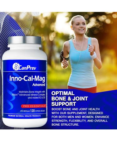 CanPrev - Inno-Cal-Mag Advanced 120 Softgels - Bone Health Teeth health Gum Health Hair Skin and Nail Vitamins - Calcium Magnesium Supplement - Mineral Complex 120 count (Pack of 1) - Buy Online on GoSupps.com