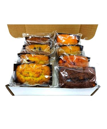 The Baking Institute's Gourmet Fresh Baked Breakfast Bread Loafs - 4 oz - 8 Pack Bold Variety Mix Assortment - Individually Wrapped Desserts in Assorted Flavors - Banana  Blueberry  Cranberry Walnut  Lemon  Carrot  Orange  Chocolate Chip Date  Strawberry  - Buy Online on GoSupps.com