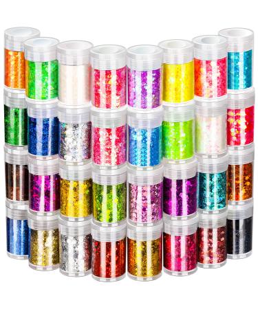 32 Pots Chunky Holographic Glitter FANDAMEI Reflective Body Glitter for Eyes Face Cheek Hair Nails Lips Festival Cosmetic Glitter Sparkle for Resin Wax Melts Crafts Decoration in Christmas Party Holographic Chunky Glitter - Buy Online on GoSupps.com