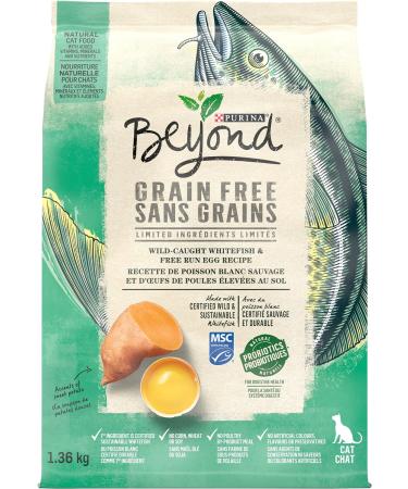 Beyond Grain Free Natural Dry Cat Food Wild-Caught Whitefish & Free Run Egg - 1.36 kg Bag & Wet Cat Food Wild-Caught Salmon Pate - 85 g Can (12 Pack) - Buy Online on GoSupps.com