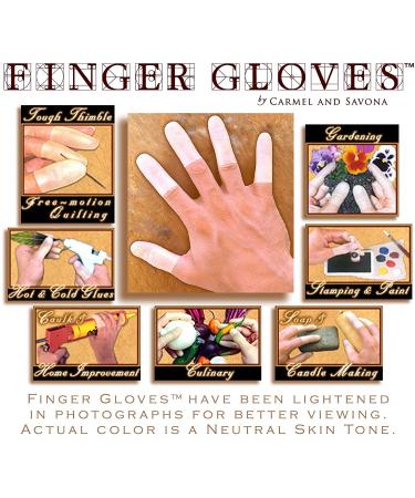 Finger Gloves (tm) by Carmel and Savona - Reusable Natural Rubber for a Durable Second Skin | Trim to Preferred Length, Touch Screen Compatible - Buy Online on GoSupps.com