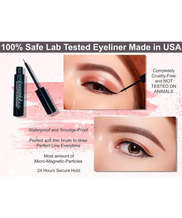Luxillia Magnetic Lashes & Liner Kit - Reusable 8D & 3D Look, Waterproof Liquid Liner - FLIRTY - Buy Online on GoSupps.com