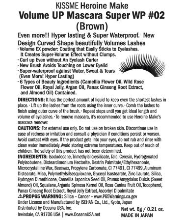 HEROINE MAKE Volume UP Mascara Super Waterproof WP 02 Brown - Ultra Volumizing and Curl for Long-Lasting Eyelash | Women's Mascara - Buy Online on GoSupps.com