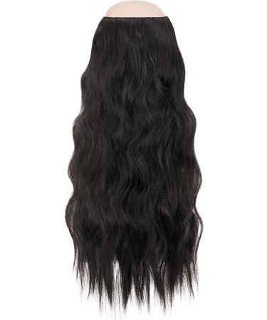 Benehair Invisible Wire Hair Extension 20 Inches Halo Hair Extension with 4 Secure Clips Synthetic Hair Piece Long Wavy Secret Headband Hairpieces for Women Halo Extensions Natural Black Hair #2A 20Inches Natural Black - Buy Online on GoSupps.com