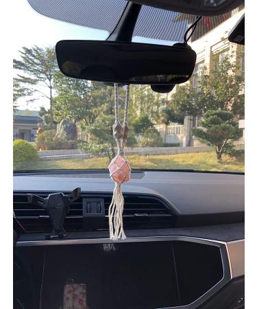 Rose Quartz Feng Shui Car Hanging Ornament for Good Luck and Healing - Reiki Crystal Window Decoration - Buy Online on GoSupps.com