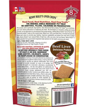 Benny Bullys 776310042220 Chops Small Bites Beef Liver Dog Treats (260g Economy) + Benny Bullys 776310042145 Chops Beef Liver Dog Treats (40g Entry) - Buy Online on GoSupps.com