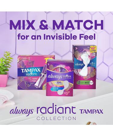 Tampax Radiant Tampons Multipack - Regular, Super, Super Plus Absorbency - 112 Count - Unscented - Buy Online on GoSupps.com