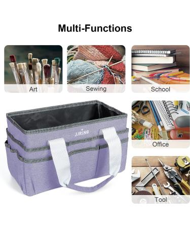 JJRING Craft Organizer Tote Bag - Lilac Art Storage Caddy with Multiple Pockets for School, Scrapbooking, and Office Supplies - Buy Online on GoSupps.com