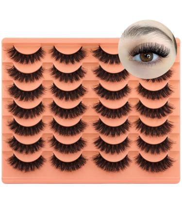 Fluffy Faux Mink False Eyelashes - Natural Look, Thick & Wispy | 14 Pairs - Buy Online on GoSupps.com