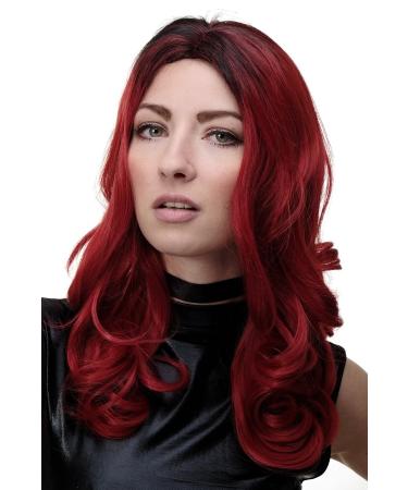 WIG ME UP - GFW1832-RED-M130M Sexy wig ladies wig mixed red tones red ombre middle parting long 50 cm
