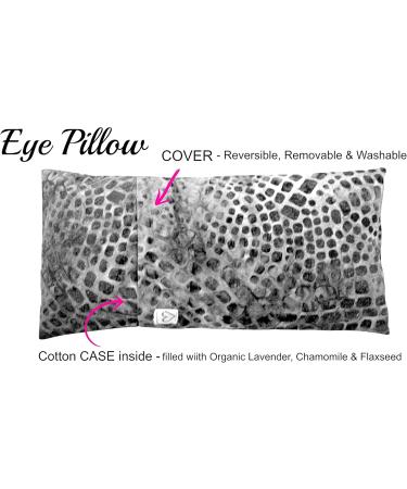 Aromatherapy Eye Pillow - Organic Lavender & Chamomile | Soothing Relief for Headaches & Sleep | Removable Cotton Cover - Blue Tiger Leopard Design - Buy Online on GoSupps.com