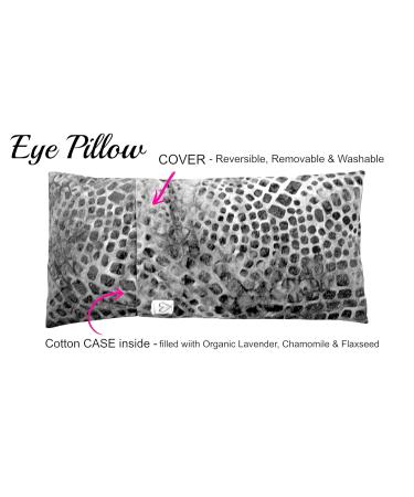 Scented Lavender Flax Eye Pillow Gift Set with Washable Cover - Weighted for Soothing Relaxation - Yoga, Sleep, Massage - 4 x 8.5 Cotton Block Print - Leaf Orange Blue Design - Buy Online on GoSupps.com