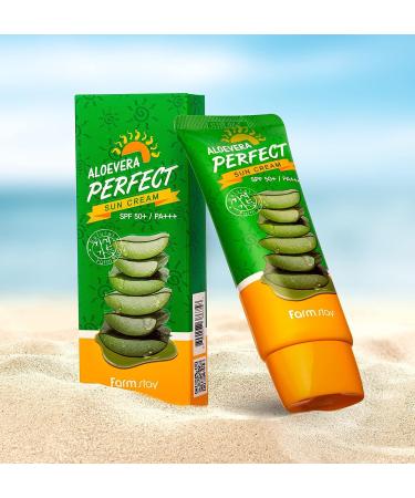 Farm Stay Aloe Vera Sun Cream SPF 50+ PA+++ 2.46oz - Ultimate Sun Protection - Buy Online on GoSupps.com
