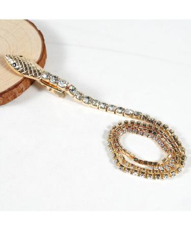 Rhinestones Snake Hair Chains Punk Crystal Tassel Hair Clip Chains Decorative Hairpin Headpiece for Women SET2 - Buy Online on GoSupps.com