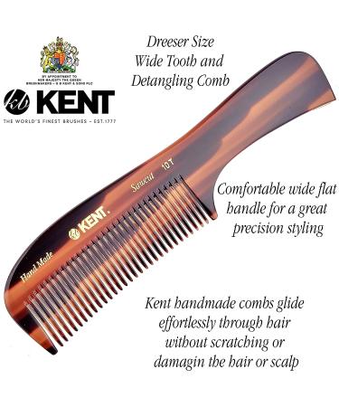 Kent 10T Large Coarse Hair Detangling Comb - Wide Teeth for Long Thick Curly Hair | Handmade in England | Tortoiseshell Finish | Ideal for Wet and Dry Hair - Buy Online on GoSupps.com