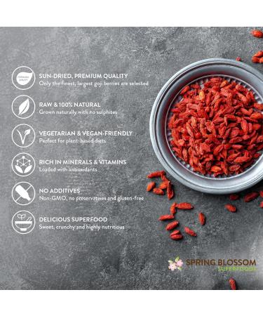 1KG 100% Natural Goji Berries from Tibetan Plateau Large RAW & Sun-Dried Pure Wolfberry Fruit Snack No Additives Pesticides Sulphites Non-GMO Gluten-Free Vegan Healthy Superfood 1KG Natural - Buy Online on GoSupps.com
