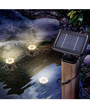Esotec Solar Underwater Light Set - 3 Warm White 3000K LED Lamps for Garden Ponds | 1W Solar Module | IP68 Waterproof Pond Lighting - Buy Online on GoSupps.com