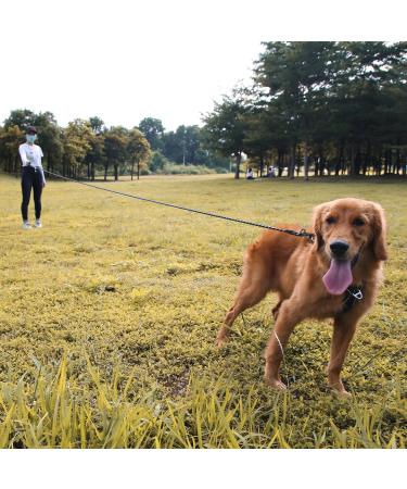 Reflective Dog Track Line - 15m Training Leash for All Sizes Comfort Hand Loop & 360 Carabiner - Durable Black 5m Option - Buy Online on GoSupps.com