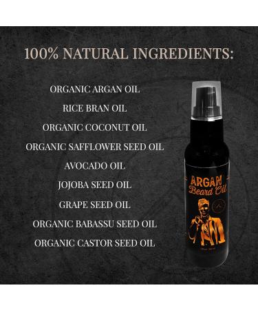 Naked Armor Argan Beard Oil - Organic 2 fl oz Men's Beard Oil for Smoother Softer Beards | All-Natural with Coconut Avocado & Babassu Oils | Made in USA - Perfect Gift for Men - Buy Online on GoSupps.com