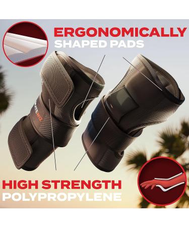 SKATEWIZ Adult Skateboard Pads Set - Elbow Pads and Wrist Guards for Skateboarding, Rollerblading, Scooter, Bicycle - Black M/L - Buy Online on GoSupps.com