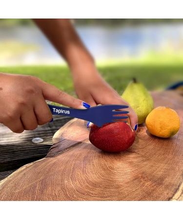 Tapirus 4 Blue Spork Set - Durable BPA Free Spoon, Fork, and Knife Combo Utensils in Carrying Case - Ideal for Camping, Hunting, Outdoor Activities - Buy Online on GoSupps.com