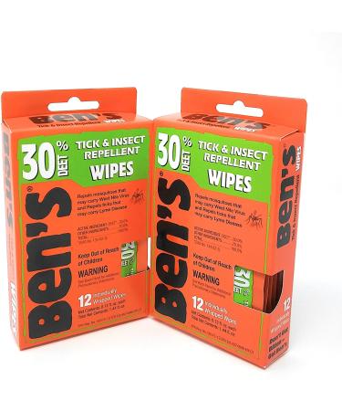 Ben's 30 DEET Mosquito Tick Insect & Bug Repellent Field Wipes - 24 Pack - Buy Online on GoSupps.com