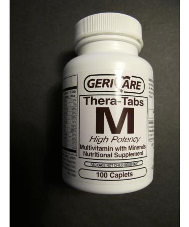 100 Caplets Thera Tabs M High Potency Multivitamin with Minerals Nutritional Supplement