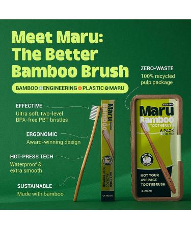 DR.NOAH Maru Bamboo Toothbrush Standard | Ultra Soft Two-Level Bristles | Waterproof & Durable | Ergonomic Design | Zero Waste | 1 Pack - Buy Online on GoSupps.com