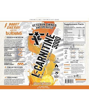 L-Carnitine Stimulant Free - Boost Energy & Metabolism | Orange Crush Flavor | Veteran Owned eCommerce - Buy Online on GoSupps.com