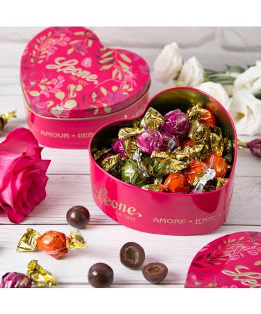 Leone depuis 1857 - Bo te en m tal C ur avec Boules Assorties P tes de fruits Enrob es de Chocolat Noir 70%- Sans Gluten Coffret Cadeau de 100g - Buy Online on GoSupps.com