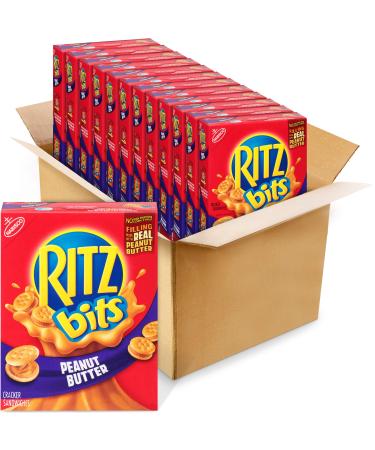 RITZ Bits Peanut Butter Sandwich Crackers, 8.8 oz Pack of 12 Peanut Butter 8.8 Ounce (Pack of 12)