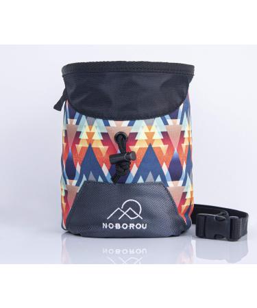 Noborou Chalk Bag for Rock Climbing + Crossfit + Weightlifting | Bouldering Chalk Bag | Wide Opening | Large Zippered Pocket | Adjustable and Removable Belt Orange