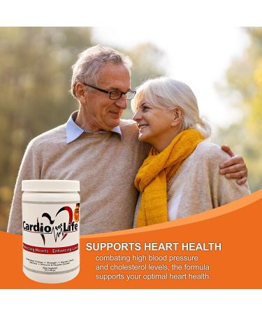 Cardio for Life L-Arginine Powder 16oz Orange - Natural Nitric Oxide Supplement for Cardiovascular Health - Regulate Cholesterol & Blood Pressure - Increase Energy - 16 Ounce - Buy Online on GoSupps.com