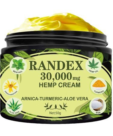RANDEX 30000MG Organic Hemp Cream Natural for Sore Muscles Stiff Joints and Aching Knees Shoulders or Body Extra Strength - Buy Online on GoSupps.com