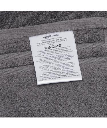 Amazon Basics 6-Pack Dark Grey Hand Towels - 30% Recycled Cotton Content - Buy Online on GoSupps.com