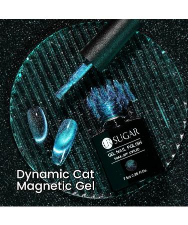 UR SUGAR Reflective Glitter Cat Magnetic Eye Gel Nail Polish Set - Blue Sparkling Shimmery Diamond UV Gel Varnish for Women - Buy Online on GoSupps.com