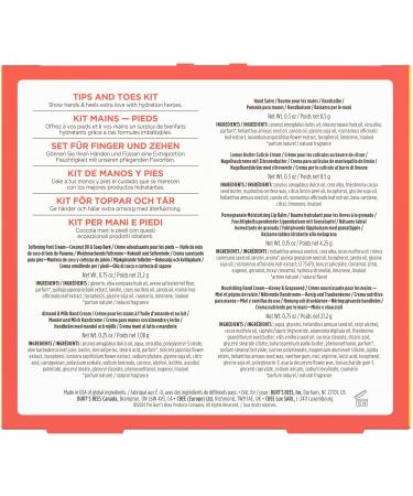 Burt's Bees Valentine's Day Gifts Ideas Tips and Toes Kit 6 Travel Size Products - Pomegranate Moisturizing Lip Balm 2 Hand Creams Foot Cream Cuticle Cream and Hand Salve Tips & Toes Set 6 Count - Buy Online on GoSupps.com